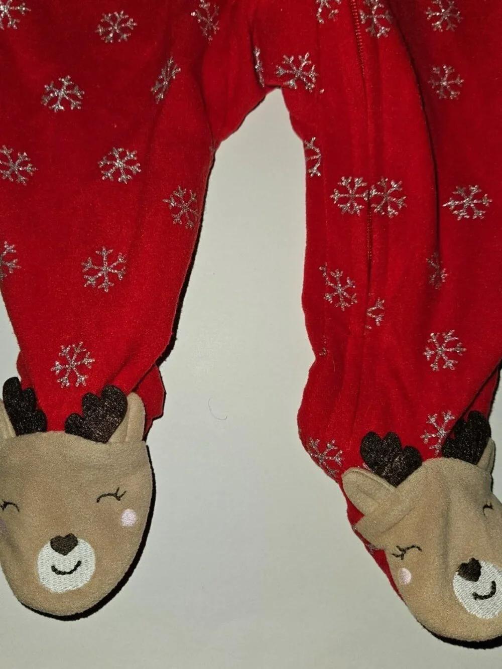 NEW Red Christmas Footie Pajamas 3-6 Months Reindeer Snowflake Carter's Child of